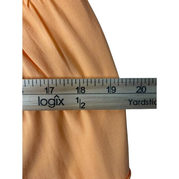 Chaser Dress Size 14 Orange Short Sleeve Tiered Smocked Back Boho Cottagecore - Picture 9 of 11